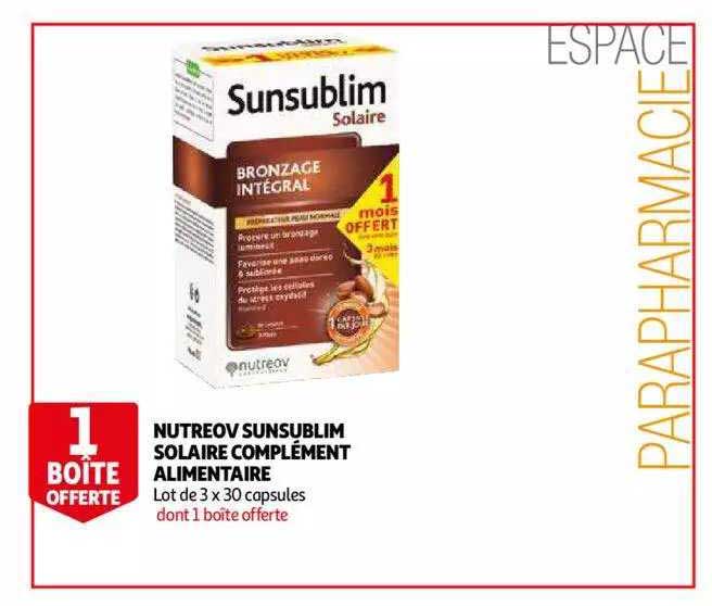 nutreov sunsublim solaire complément alimentaire