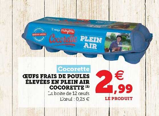 oeufs frais de poules élevées en plein air cocorette