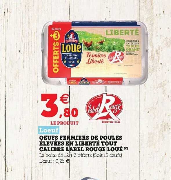 œufs fermiers de poulets élevées en liberté tout calibre label rouge loué loeuf