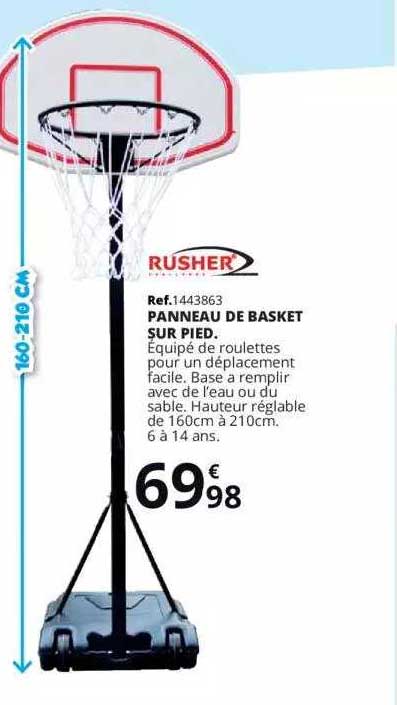 panneau de basket sur pied rusher