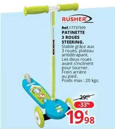 patinette 3 roues steering rusher