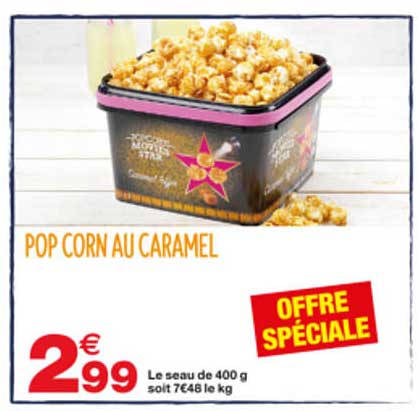 pop corn au caramel