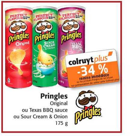 pringles original ou texas bbq sauce ou sour cream & onion