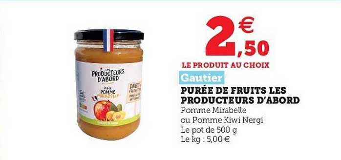 purée de fruits les producteurs d'abord gautier
