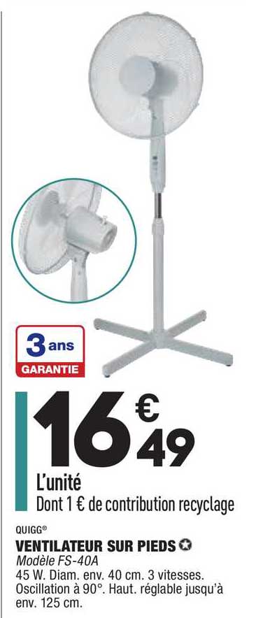 Quigg Ventilateur Sur Pieds