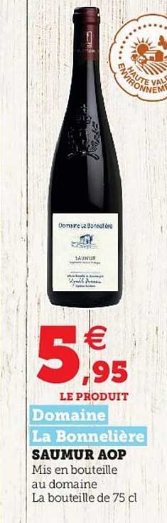 saumur aop domaine la bonnelière