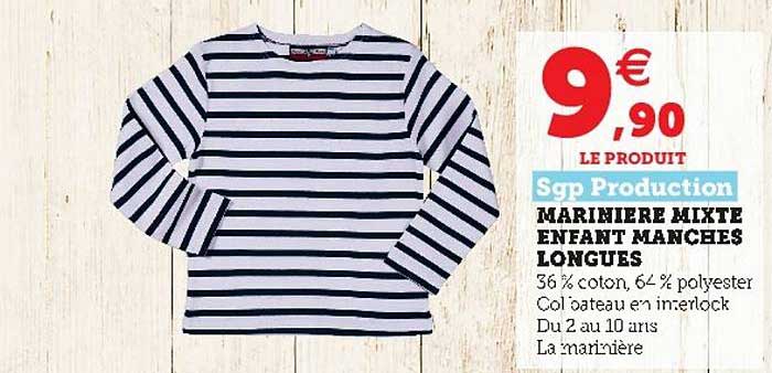 sgp production marinière mixte enfant manches longues
