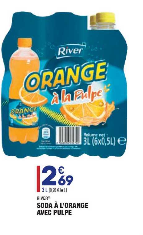 soda à l'orange avec pulpe river