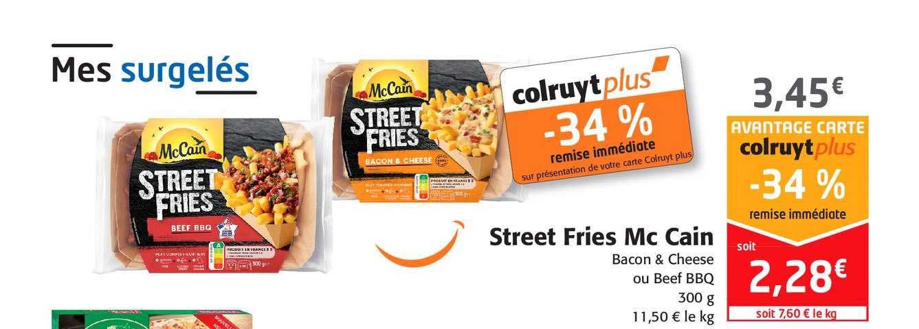 street fries mc cain bacon & cheese ou beef bbq