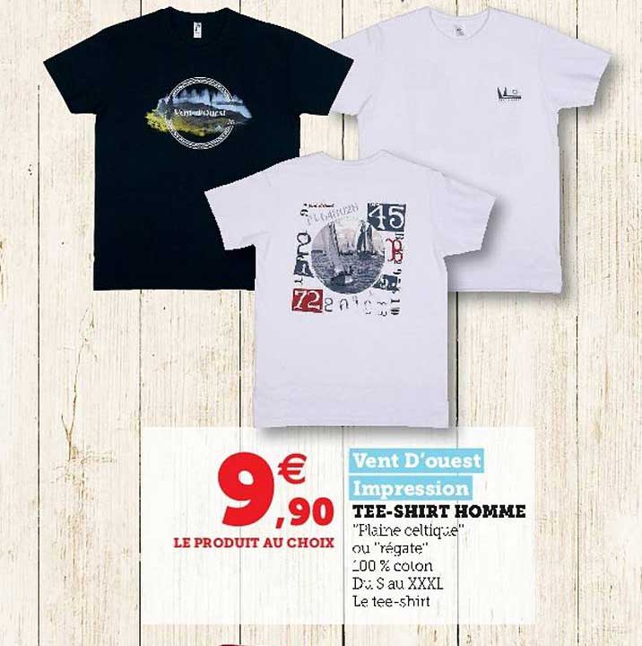 vent d'ouest impression tee-shirt homme