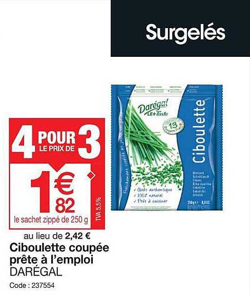 ciboulette coupée prête à l'emploi dérégal