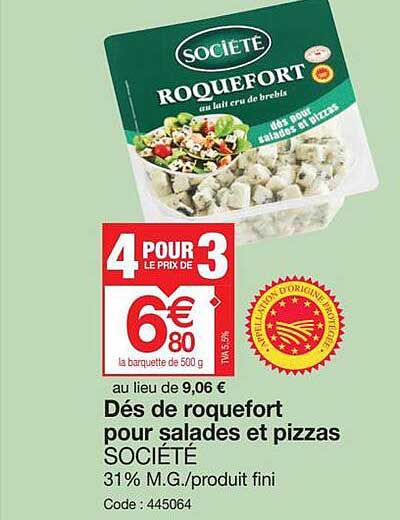 Dés De Roquefort Pour Salades Et Pizzas Société