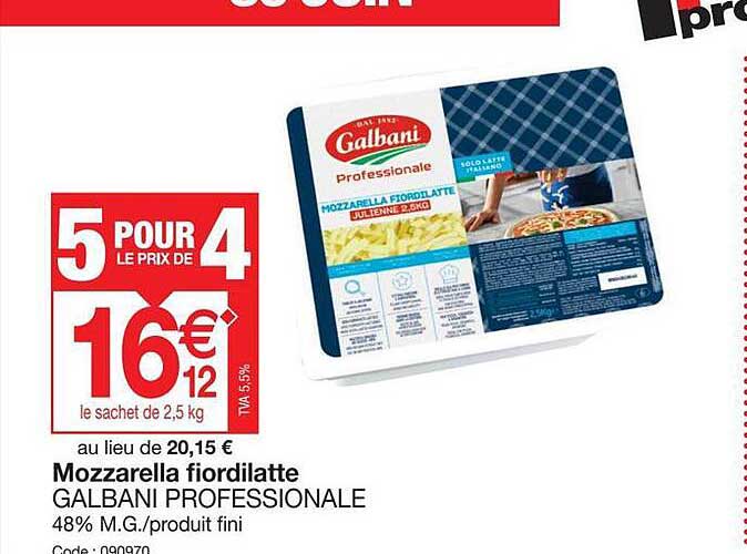 Mozzarella Fiordilatte Galbani Professionale