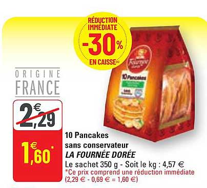 10 pancakes sans conservateur la fournée dorée