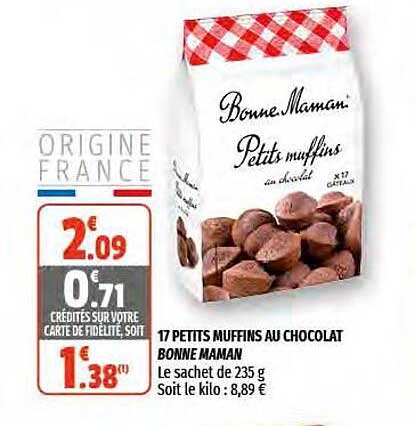 17 petits muffins au chocolat bonne maman