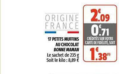 17 petits muffins au chocolat bonne maman