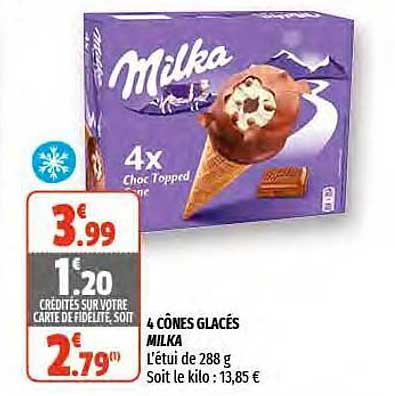 4 Cônes Glacés Milka