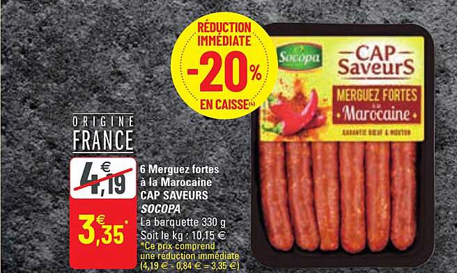 6 merguez fortes à la marocaine cap saveurs socopa