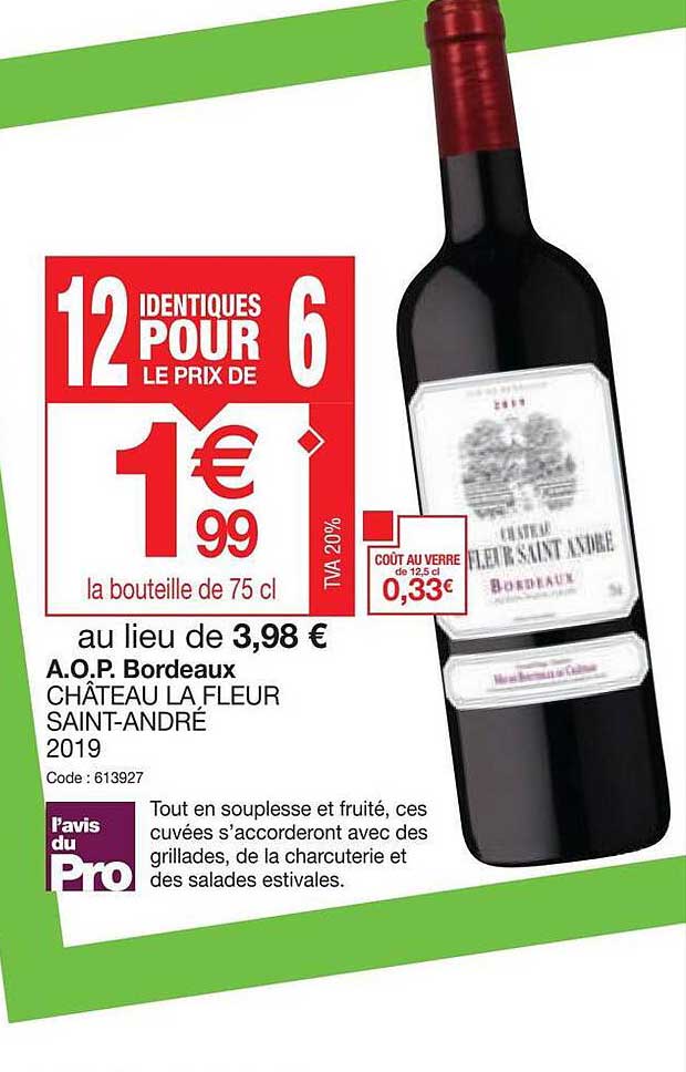 a.o.p bordeaux château la fleur saint-andré 2019