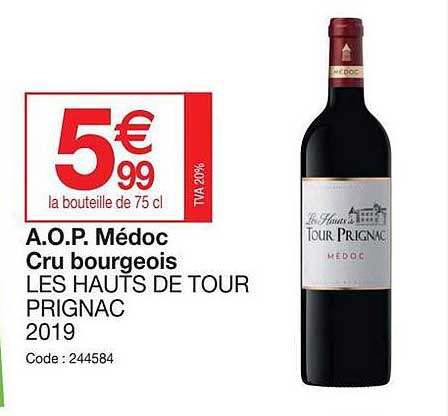 a.o.p. médoc cru bourgeois les hauts de tour prignac 2019