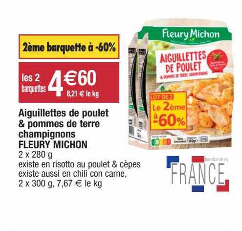 aiguillettes de poulet & pommes de terre champignons fleury michon