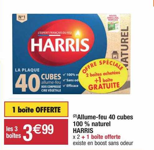 allume-feu 40 cubes 100% naturel harris