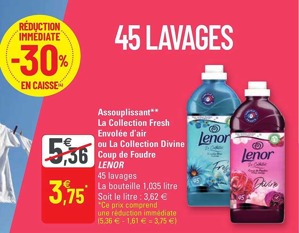 assouplissant la collection fresh envolée d'air ou la collection divine coup de foudre lenor