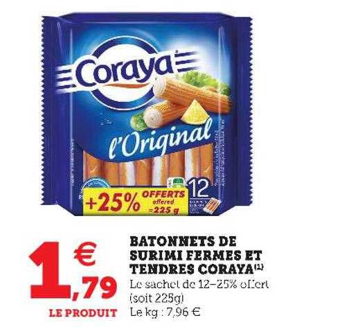 Bâtonnets De Surimi Fermes Et Tendres Coraya