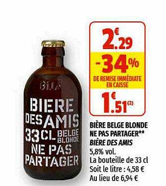 bière belge blonde ne pas partager bière des amis