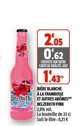 bière blanche à la framboise et autres arômes belzebuth pink