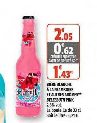 bière blanche à la framboise et autres arômes belzebuth pink