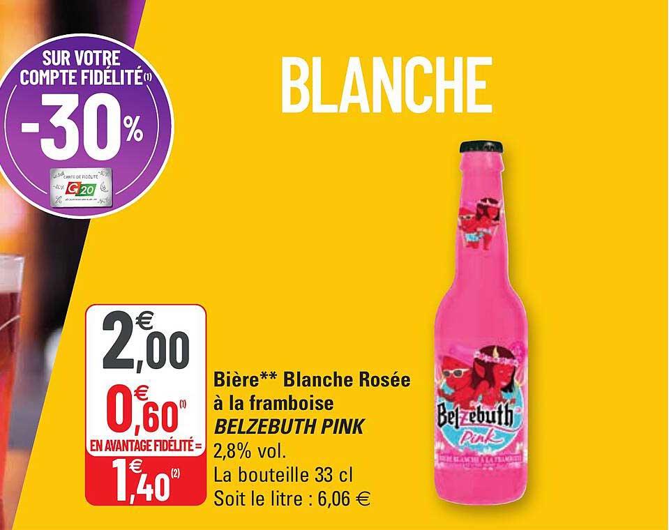 bière blanche rosée à la framboise belzebuth pink
