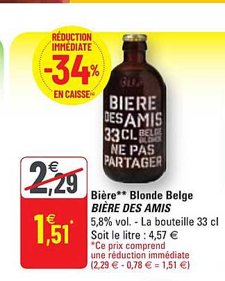 bière blonde belge bière des amis