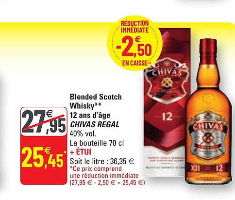 blended scotch whisky 12 ans d'âge chivas regal