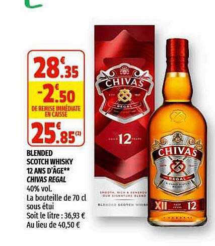 blended scotch whisky 12 ans d'âge chivas regal