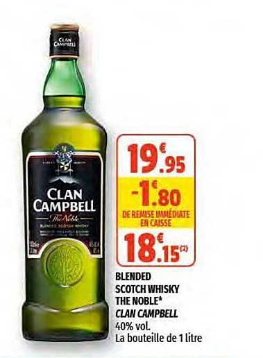 blended scotch whisky the noble clan campbell