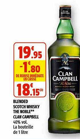 blended scotch whisky the noble clan campbell
