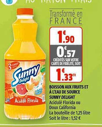 boisson aux fruits et à l'eau de source sunny delight