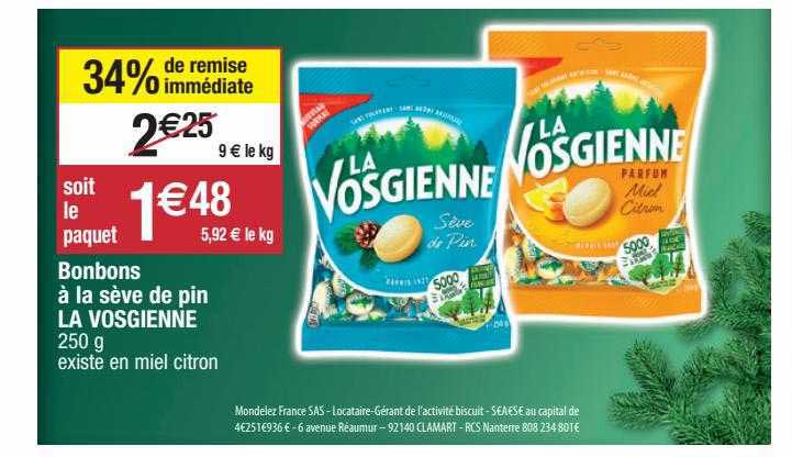 bonbons à la sève de pin la vosgienne