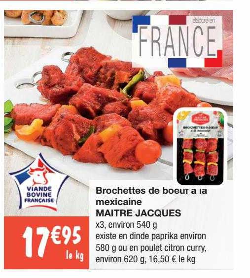 brochettes de boeuf à la mexicaine maître jacques