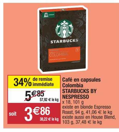 Café En Capsules Colombia Starbucks By Nespresso