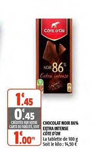 Chocolat Noir 86% Extra Intense Côte D'or
