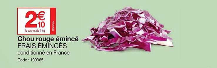 Chou Rouge émincé Frais émincés