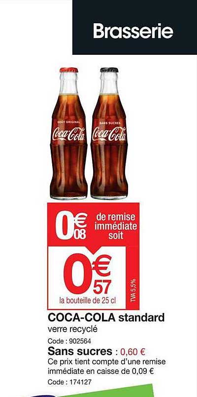 coca-cola standard, sans sucres