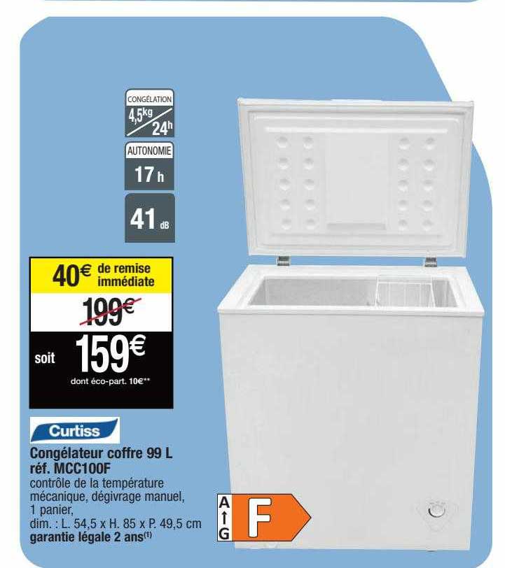 Congélateur Coffre 99l Curtiss