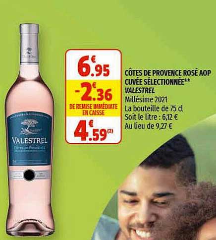 côtes de provence rosé aop cuvée sélectionnée valestrel
