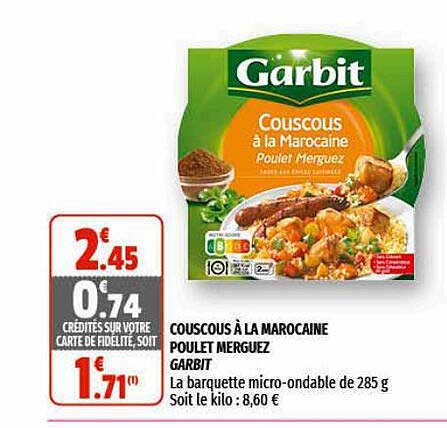 Couscous à La Marocaine Poulet Merguez Garbit