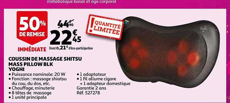 coussin de massage shitsu mass pillow blk yoghi