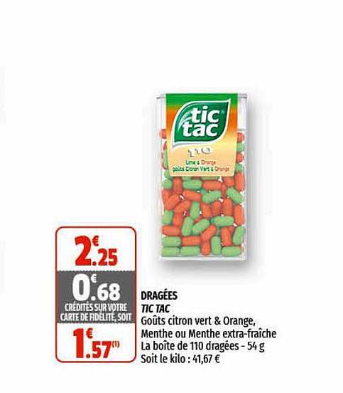dragées tic tac