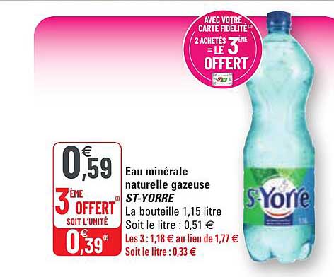 Eau Minérale Naturelle Gazeuse St-yorre